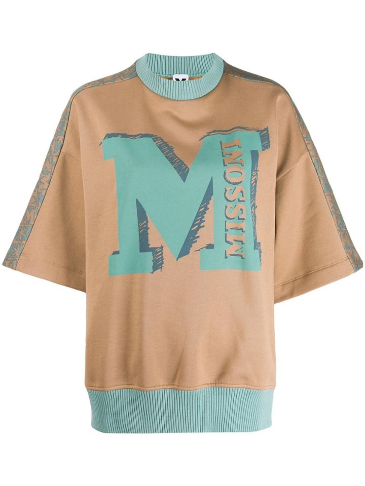 M Missoni Oversized Logo Print Sweatshirt - Neutrals