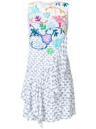 Peter Pilotto Asymmetric Ruffle Dress, Women's, Size: 6, White, Viscose