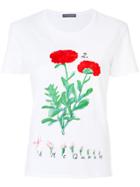 Alexander Mcqueen Floral Embroidered T-shirt - White