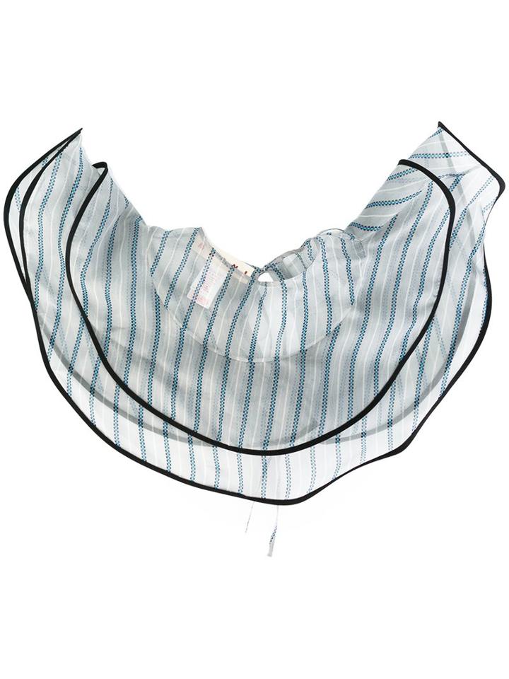 Marni Ruffled Design Scarf, Women's, Grey, Silk
