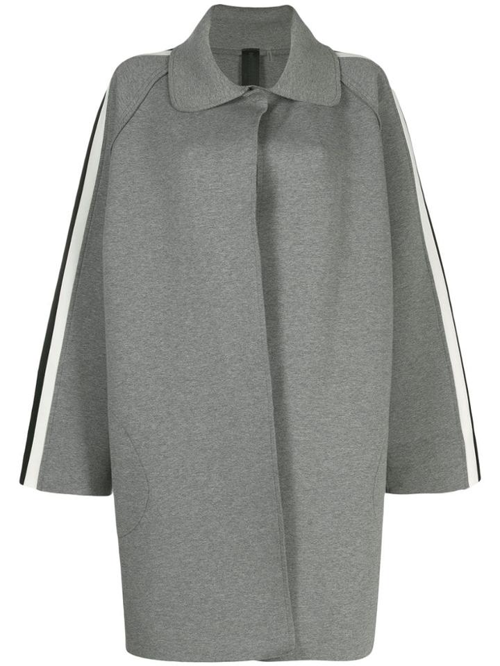Norma Kamali Side Stripe Trench Coat - Grey