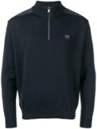 Paul & Shark Zipped Neck Jumper - Blue