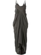 Rick Owens - Draped Asymmetric Dress - Women - Silk/cupro - 40, Grey, Silk/cupro