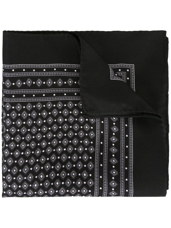 Dolce & Gabbana - Diamond Print Pocket Square - Men - Silk - One Size, Black, Silk
