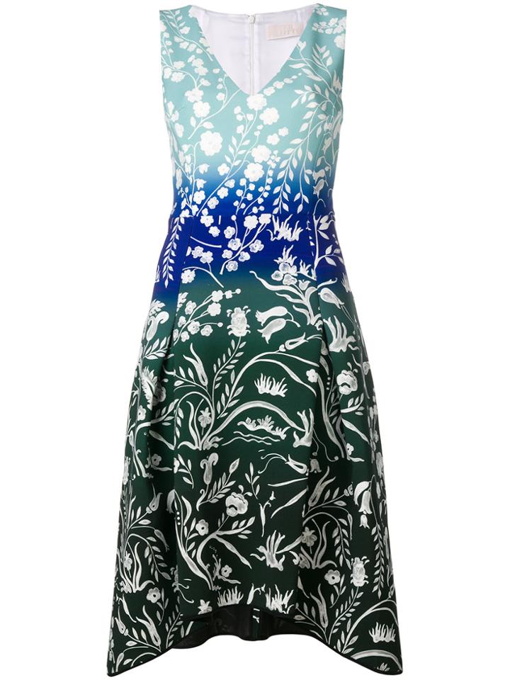 Peter Pilotto Stencil-effect Printed Dress - Blue