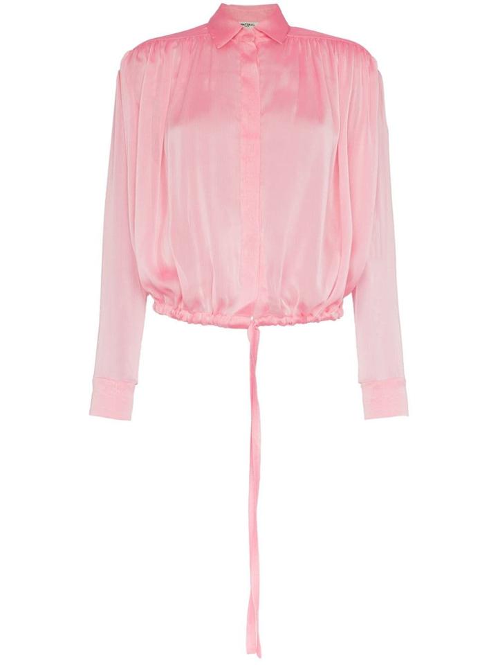 Matériel Flared Sheer Blouse - Pink