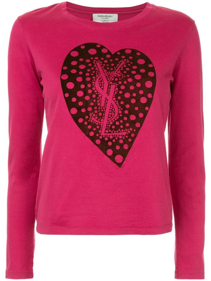 Yves Saint Laurent Vintage Heart-intarsia Sweater - Pink