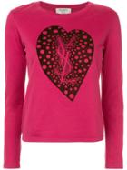 Yves Saint Laurent Vintage Heart-intarsia Sweater - Pink