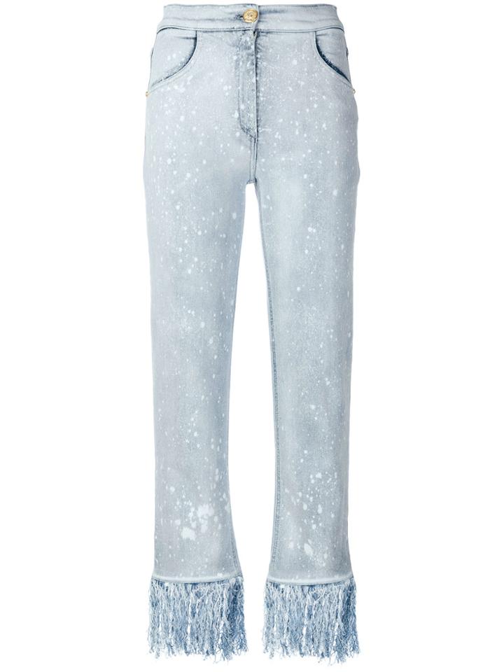 Balmain Fringed Jeans - Blue