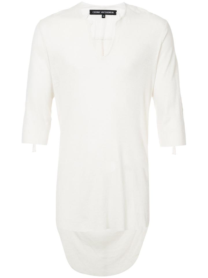 Cedric Jacquemyn V-neck Fitted Top - White