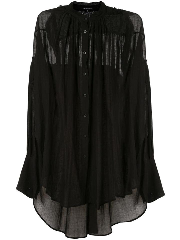 Ann Demeulemeester Long-line Relaxed Fit Shirt - Black