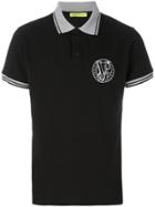 Versace Jeans Embroidered Logo Polo Shirt - Black