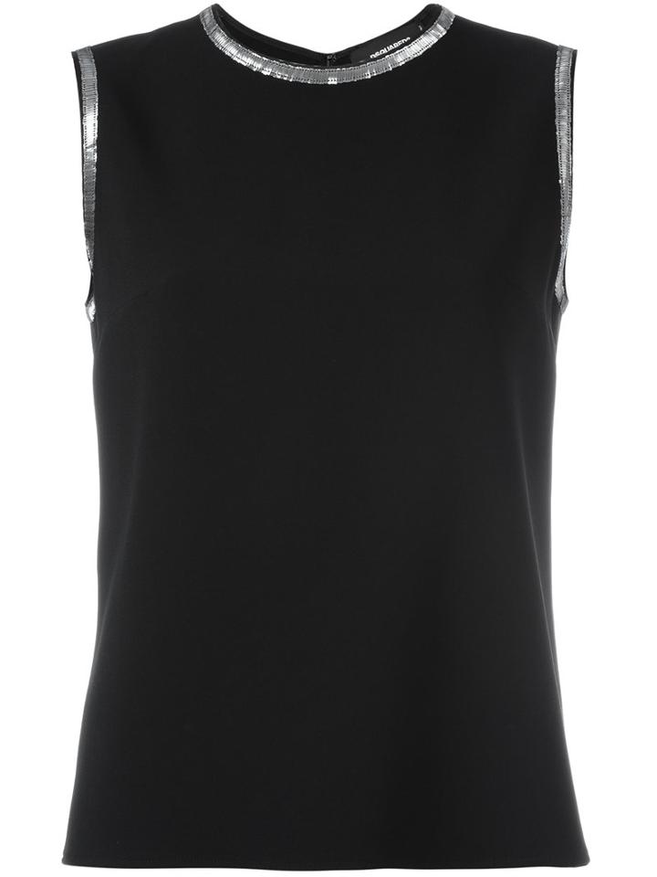 Dsquared2 Razor Plaque Sleeveless Top, Women's, Size: 42, Black, Spandex/elastane/acetate/viscose