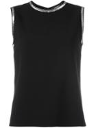 Dsquared2 Razor Plaque Sleeveless Top, Women's, Size: 42, Black, Spandex/elastane/acetate/viscose