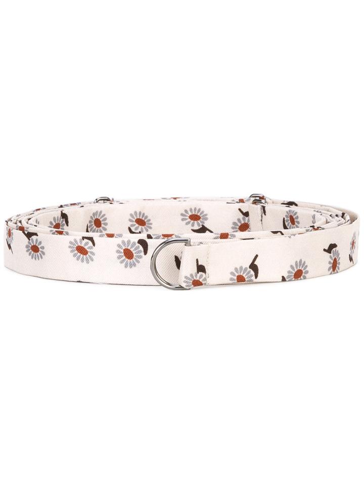 Alberto Biani - Floral Embroidered Belt - Women - Silk - S, Nude/neutrals, Silk