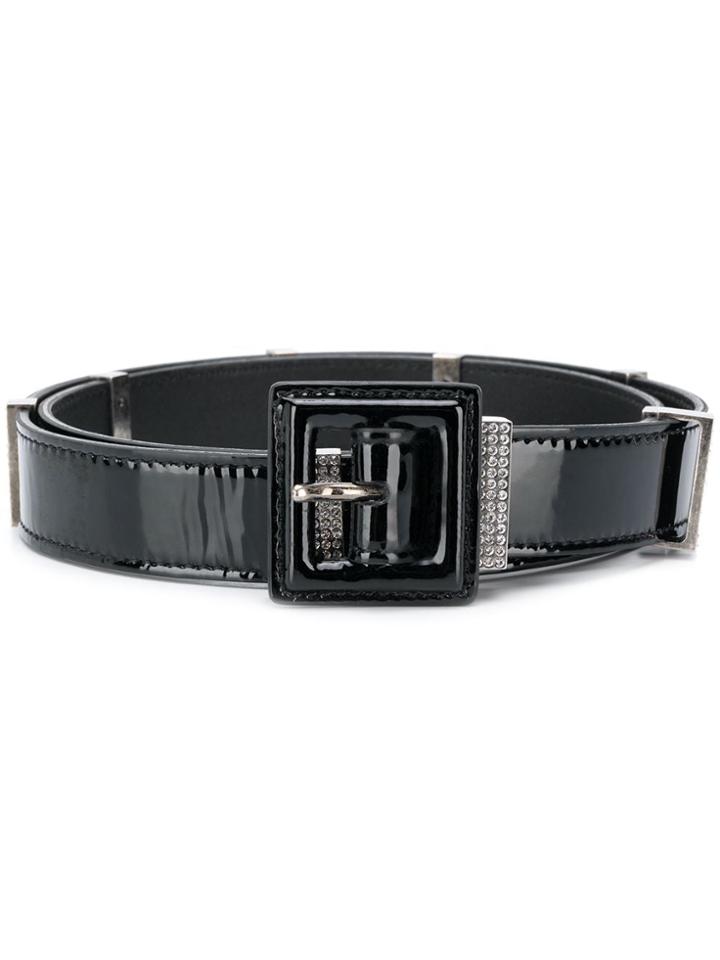 Saint Laurent Crystal-embellished Belt - Black