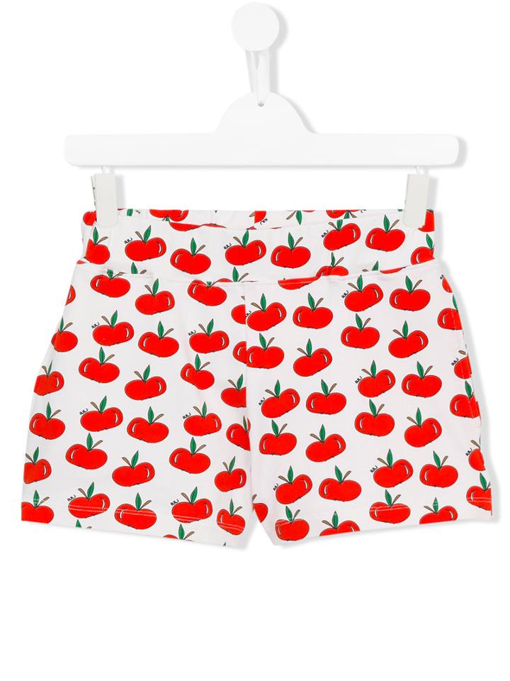 Au Jour Le Jour Kids Apple Print Shorts, Girl's, Size: 14 Yrs, Red