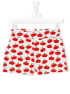 Au Jour Le Jour Kids Apple Print Shorts, Girl's, Size: 14 Yrs, Red