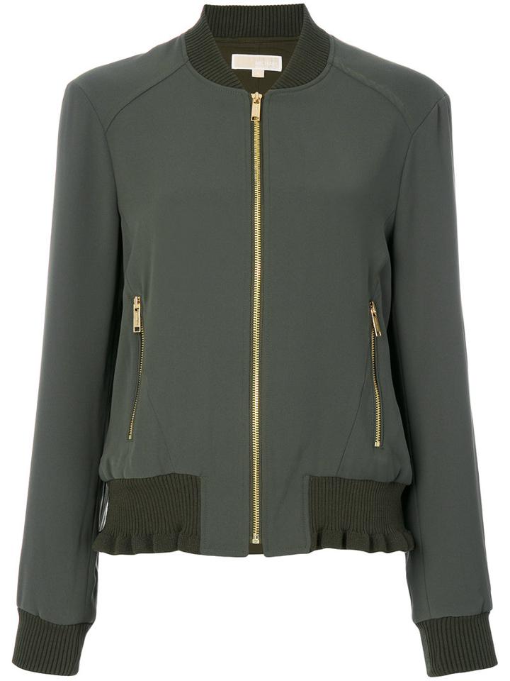 Michael Michael Kors - Bomber Jacket - Women - Nylon/polyester/spandex/elastane/viscose - Xs, Green, Nylon/polyester/spandex/elastane/viscose