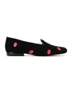 Blue Bird Shoes Suede Kissing Slippers - Black