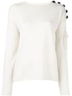 See By Chloé Buttoned Shoulder Jumper, Women's, Size: Small, Nude/neutrals, Wool