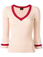 Elisabetta Franchi Colour-block Fitted Sweater - Neutrals