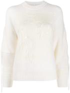 Iceberg Contrast Sequin Embroidery Jumper - White