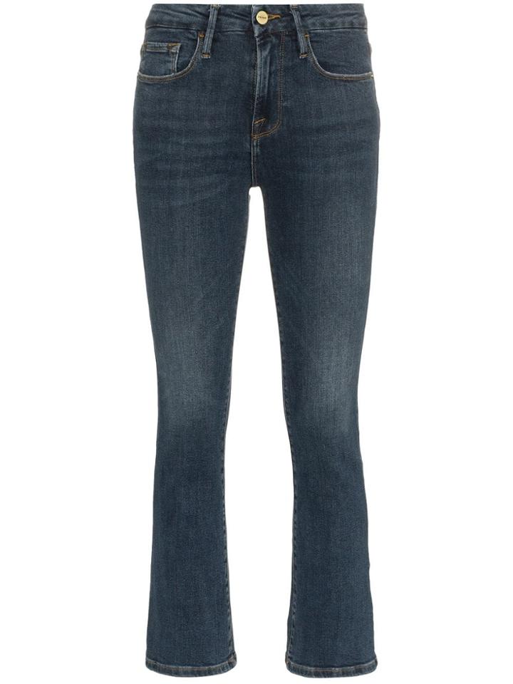 Frame Le Crop Mini Boot Jeans - Blue