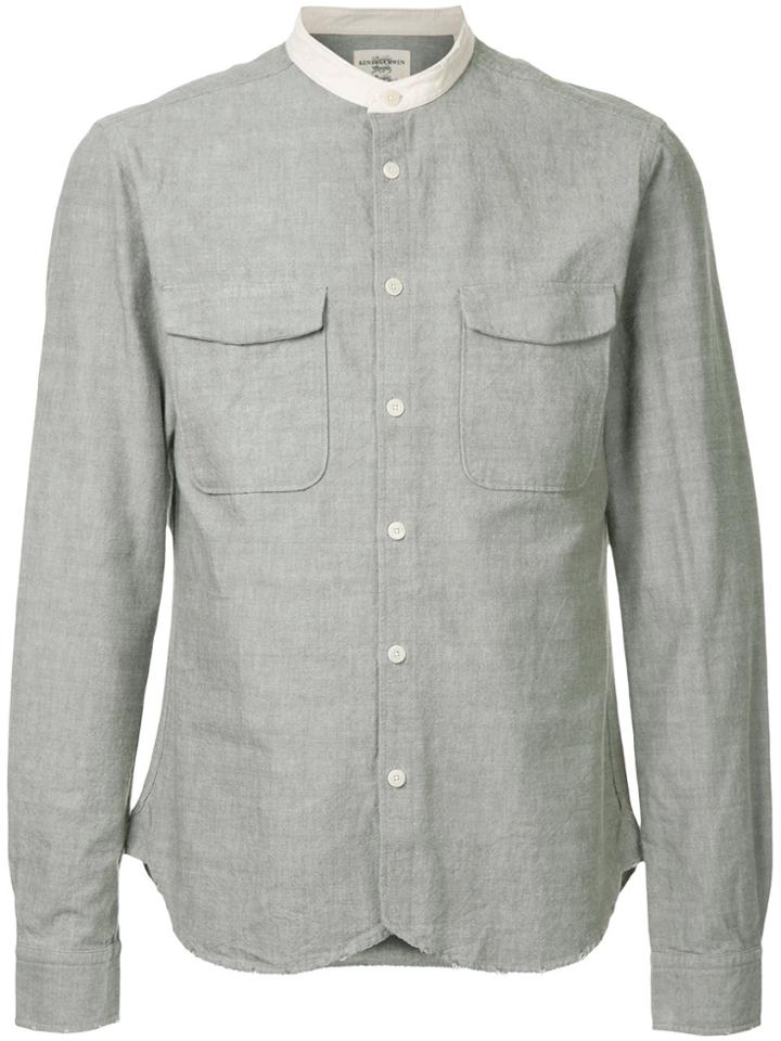 Kent & Curwen Mandarin Collared Shirt - Grey