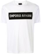 Emporio Armani Metallic Logo Print Fitted T-shirt - White