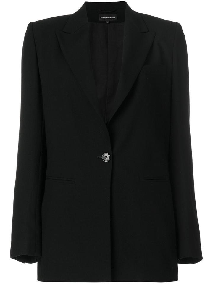 Ann Demeulemeester One Button Blazer - Black