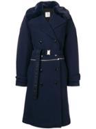 Closed Double-breasted Fitted Coat - Blue