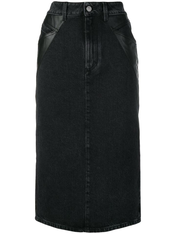 Givenchy Denim Midi Pencil Skirt - Black