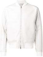 Deveaux Zip Up Bomber Jacket, Men's, Size: 3, White, Lamb Skin/sheep Skin/shearling
