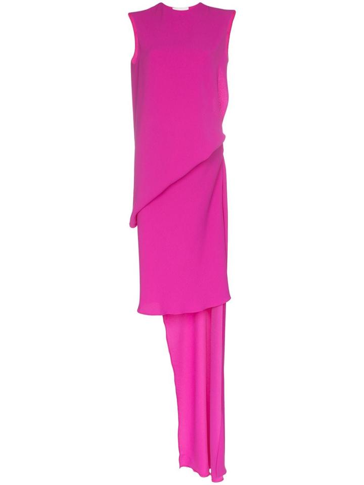 Esteban Cortazar Draped Column Style Cut-out Dress - Pink