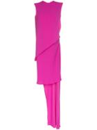 Esteban Cortazar Draped Column Style Cut-out Dress - Pink
