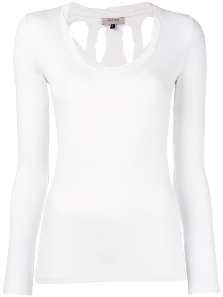 Murmur - Torn Blouse - Women - Nylon/spandex/elastane/viscose - L, White, Nylon/spandex/elastane/viscose