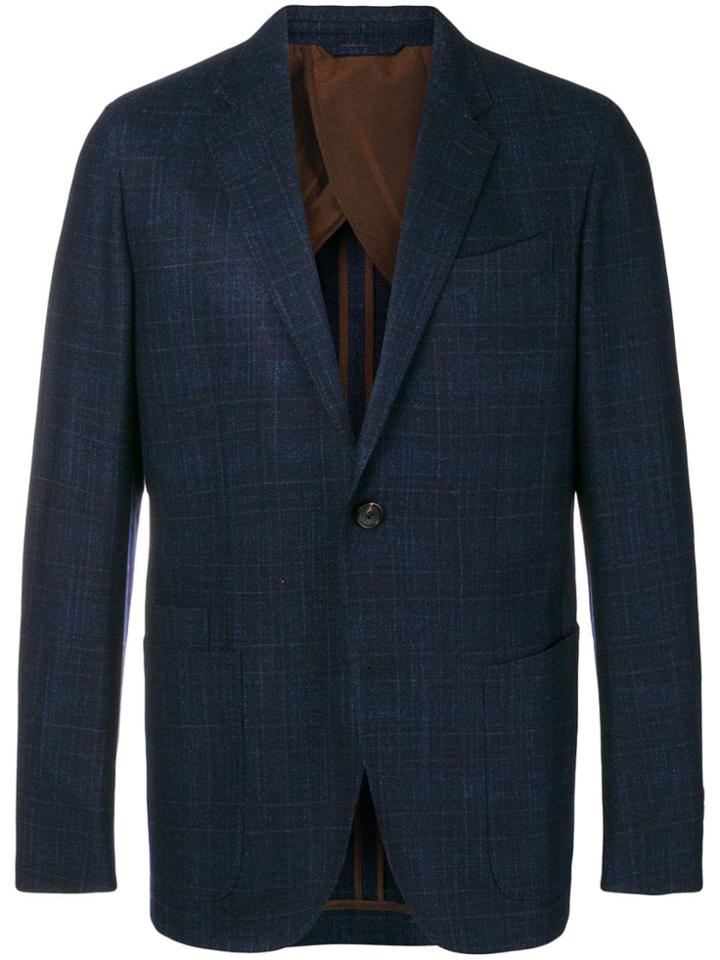 Ermenegildo Zegna Checked Blazer Jacket - Blue