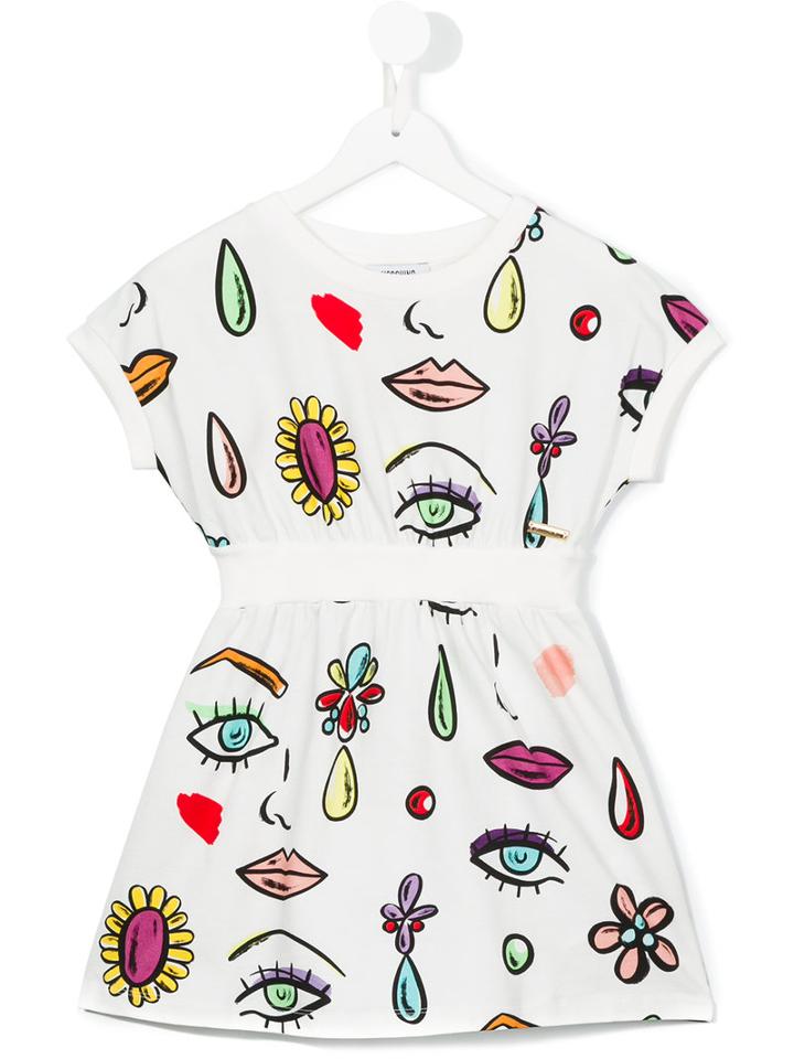Moschino Kids Printed Dress, Girl's, Size: 10 Yrs, White