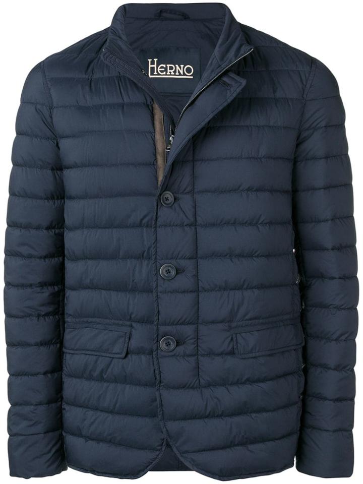 Herno Concealed Zip Jacket - Blue