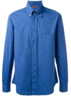 Barena Buttoned Down Collar Shirt, Men's, Size: 46, Blue, Cotton/spandex/elastane