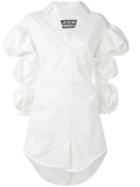 Jacquemus - Gathered Puffy Sleeves Dress - Women - Cotton - 36, White, Cotton