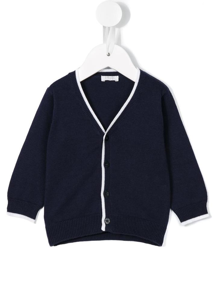 Il Gufo - Contrast Trim Cardigan - Kids - Cotton - 6 Mth, Blue