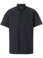 Les Hommes Boxy Fit Short Sleeves Shirt - Black