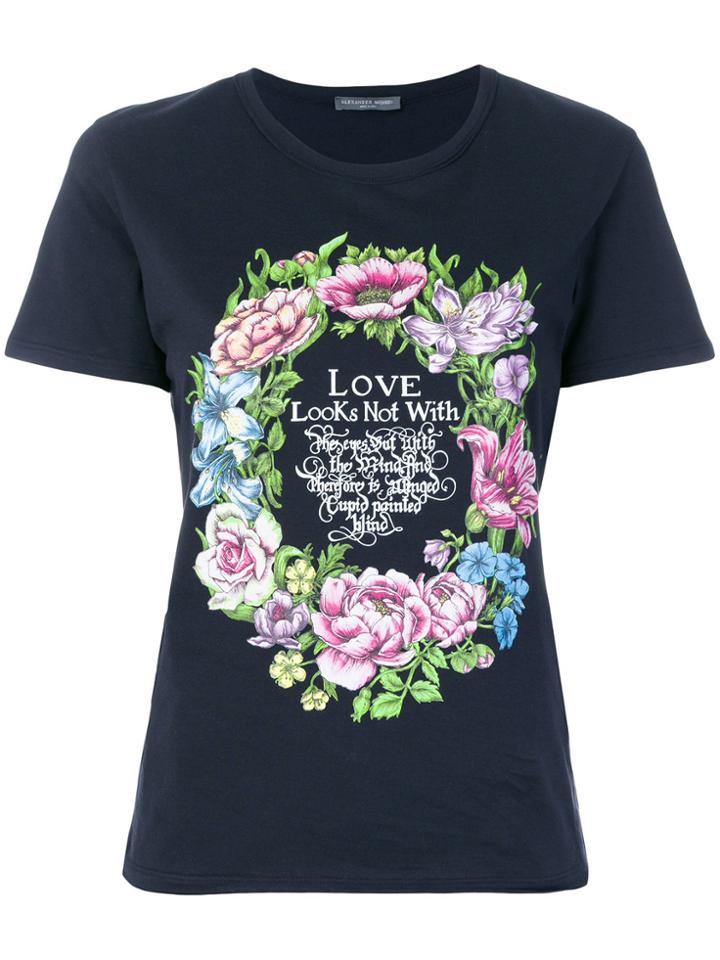 Alexander Mcqueen Floral Print T-shirt - Blue
