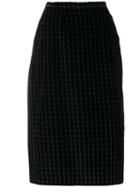 Giorgio Armani Pre-owned '1980s Patterned Pencil Skirt - Black
