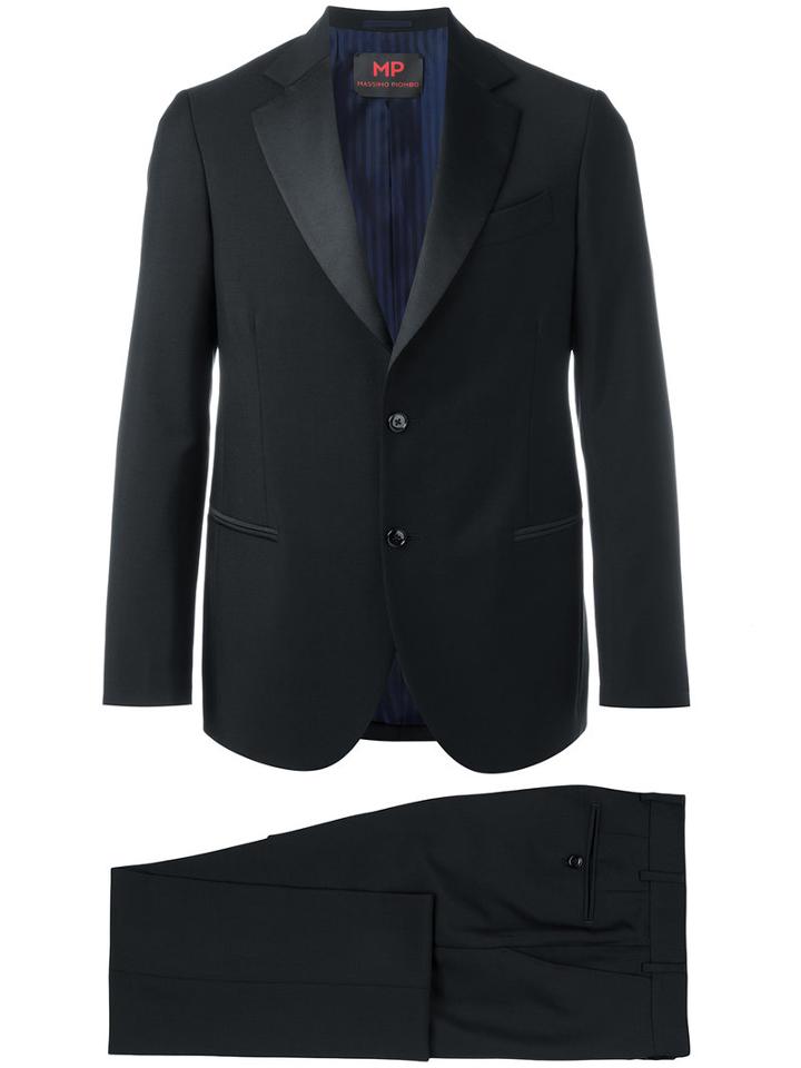 Mp Massimo Piombo - Single-breasted Tuxedo Suit - Men - Viscose/mohair/virgin Wool - 50, Black, Viscose/mohair/virgin Wool