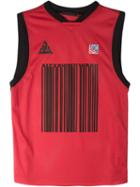 Alexander Wang Logo Barcode Basketball Tank Top, Men's, Size: 52, Red, Polyester
