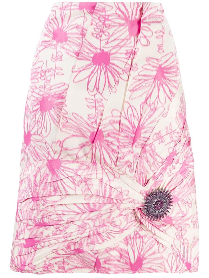 Calvin Klein 205w39nyc Floral Pink Skirt
