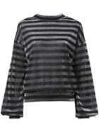 Rta Striped Lurex Sweatshirt - Black